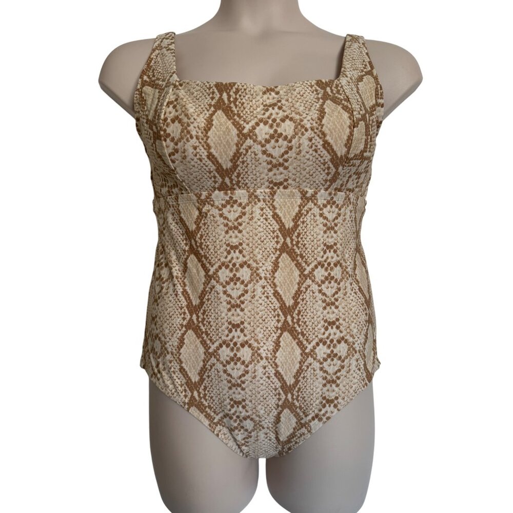 Kona Sol Large One Piece Swimsuit High Coverage NWT $40 Padded Adjustable Straps